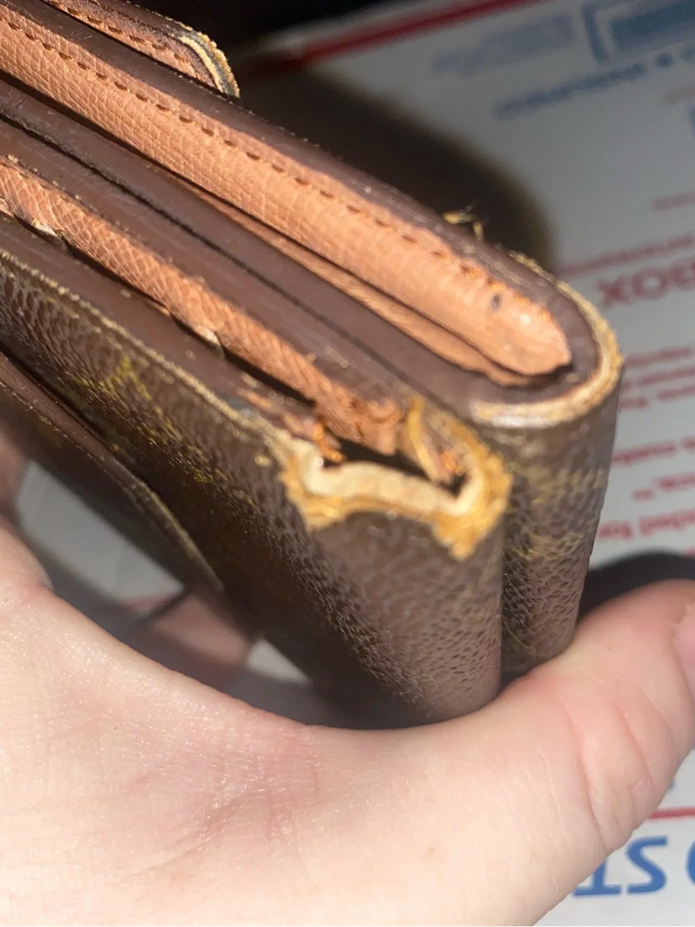 Louis Vuttion Monogram Small Fold Wallet in Brown and Gold